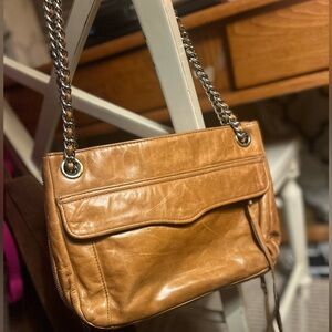 Rebecca Minkoff Tan Leather Chain-Strap Shoulder Bag